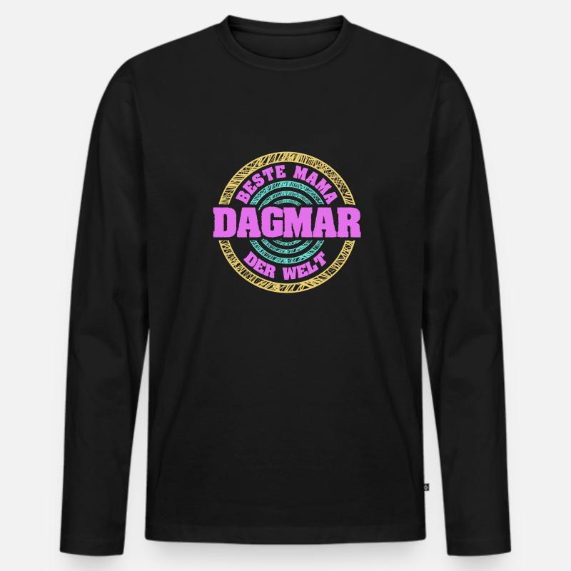 Mutter Dagmar - Männer Premium Bio Langarmshirt - Schwarz