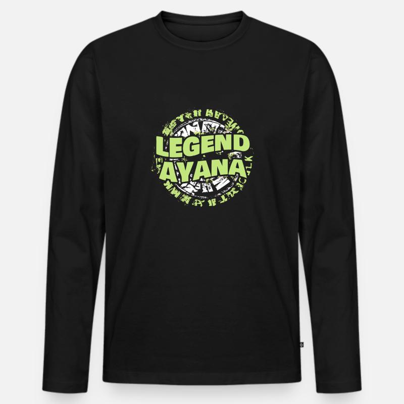 Frau Ayana - Männer Premium Bio Langarmshirt - Schwarz