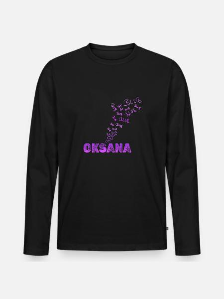 Oksana - Männer Premium Bio Langarmshirt - Schwarz