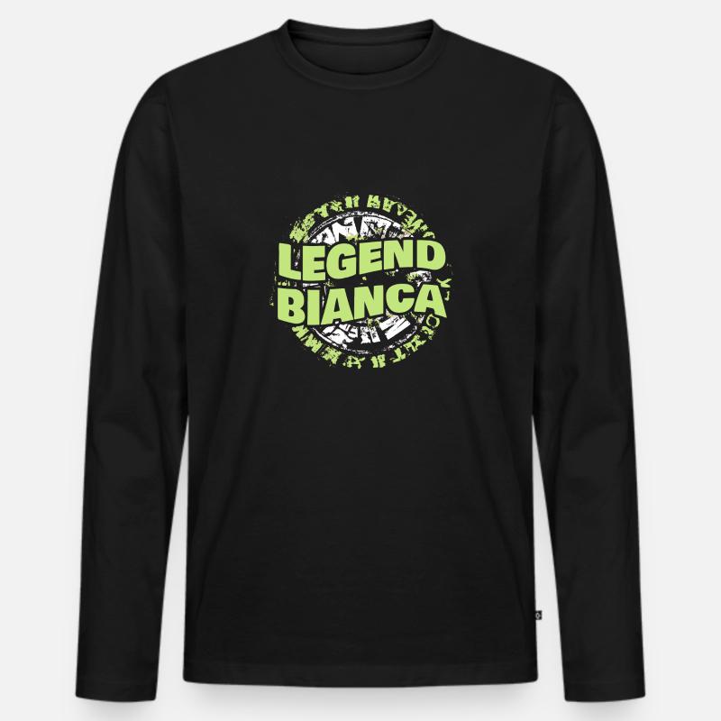 Frau Bianca - Männer Premium Bio Langarmshirt - Schwarz