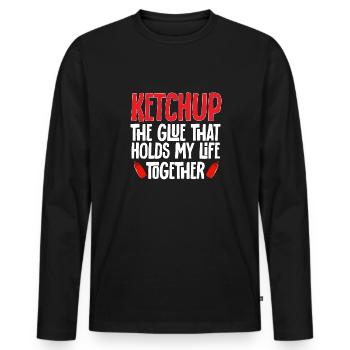 Ketchup Ketchup à la tomate - T-shirt manches longues Premium bio Homme - noir - Devant - Nico (187cm)