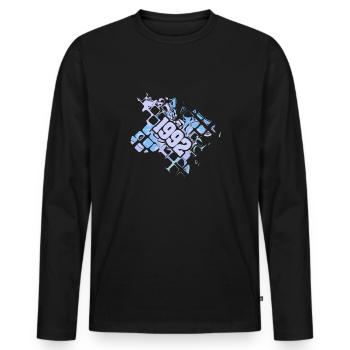 Nerd 1992 - Männer Premium Bio Langarmshirt - Schwarz - Vorne - Nico (187cm)