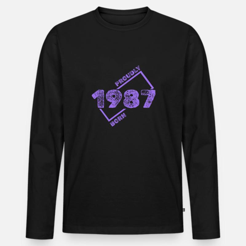 Geschenkidee 1987 - Männer Premium Bio Langarmshirt - Schwarz