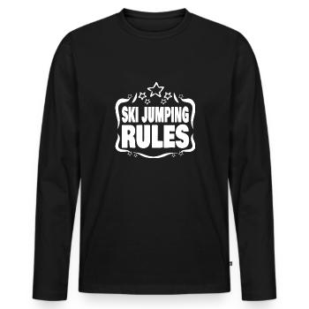 Saut à ski - T-shirt manches longues Premium bio Homme - noir - Devant - Nico (187cm)