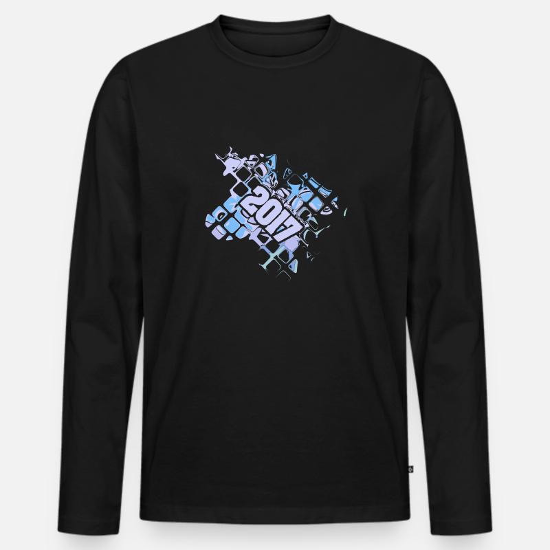 2017 - Männer Premium Bio Langarmshirt - Schwarz