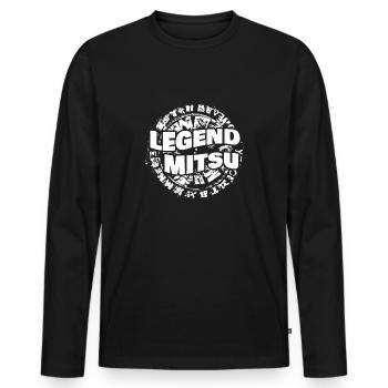 Mann Mitsu - Männer Premium Bio Langarmshirt - Schwarz - Vorne - Nico (187cm)
