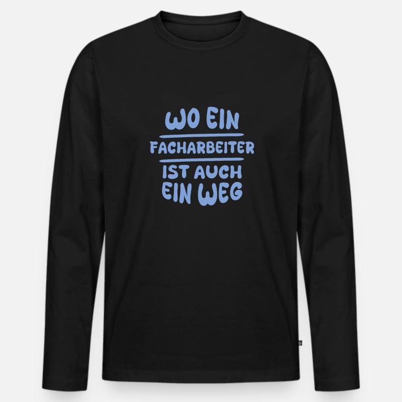 Facharbeiter als Facharbeiter - Männer Premium Bio Langarmshirt - Schwarz