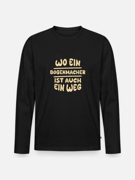 Bogenmacher Bogenmacher - Männer Premium Bio Langarmshirt - Schwarz