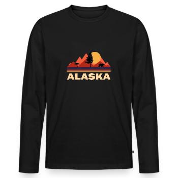 alaska nature mountains - Men's Premium Organic Long Sleeve Shirt - black - Front - Nico (187cm)