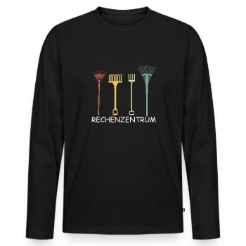 Rechenzentrum Lustiges Rechner Computer EDV Server - Männer Premium Bio Langarmshirt - Schwarz - Vorne - Nico (187cm)