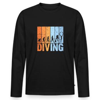 Tauchen gehen evolution tauchen im wasser - Männer Premium Bio Langarmshirt - Schwarz - Vorne - Nico (187cm)