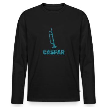 Brass band Caspar - Men's Premium Organic Long Sleeve Shirt - black - Front - Nico (187cm)