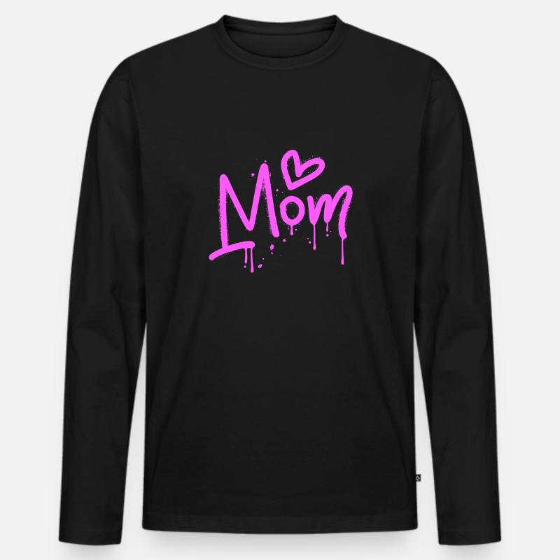 Mutterliebe Graffiti - Männer Premium Bio Langarmshirt - Schwarz