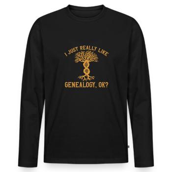 Généalogie Généalogie Généalogiste - T-shirt manches longues Premium bio Homme - noir - Devant - Nico (187cm)