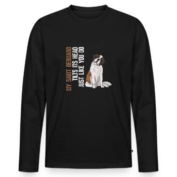 St. Bernard St. Bernard Dog Dog - Men's Premium Organic Long Sleeve Shirt - black - Front - Nico (187cm)