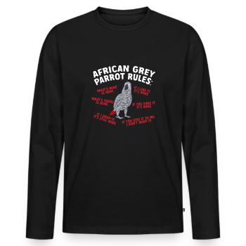 Graupapagei African Grey Parrot Papagei - Männer Premium Bio Langarmshirt - Schwarz - Vorne - Nico (187cm)