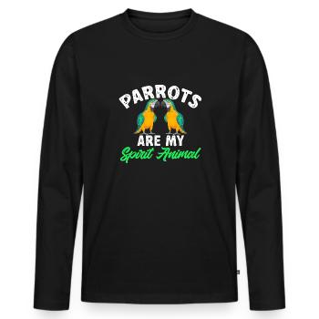 Yellow-breasted Macaw Parrot Blue And Yellow Macaw - Men's Premium Organic Long Sleeve Shirt - black - Front - Nico (187cm)