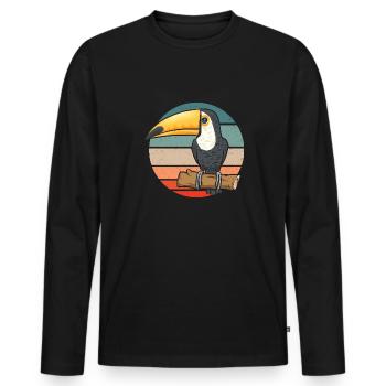 Toucan Bird Rainforest - Men's Premium Organic Long Sleeve Shirt - black - Front - Nico (187cm)