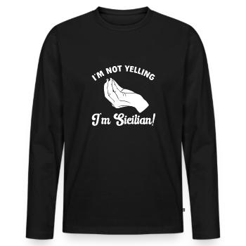 Sicily Flag Italy Sicily - Men's Premium Organic Long Sleeve Shirt - black - Front - Nico (187cm)