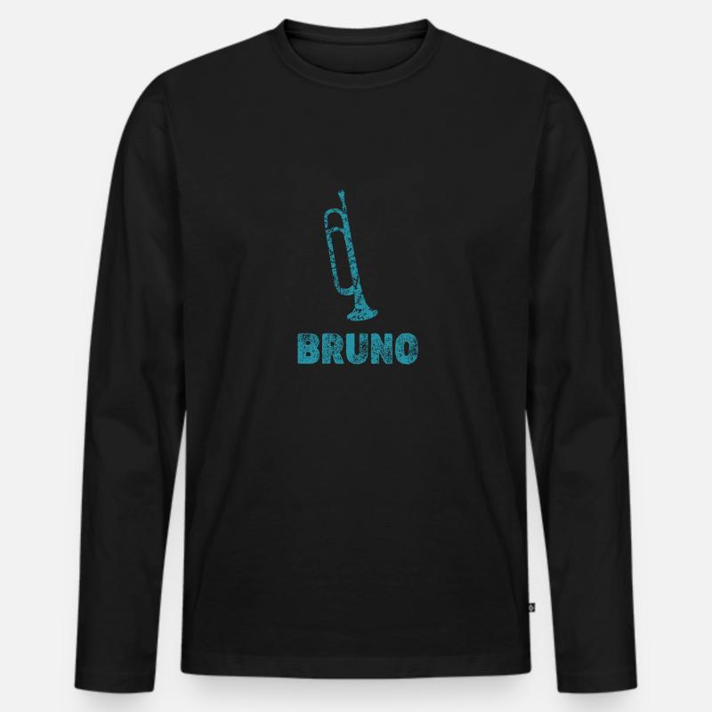 Bruno - Männer Premium Bio Langarmshirt - Schwarz