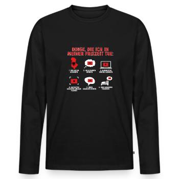 Albanische Flagge Albanischer Adler Shqiponja - Männer Premium Bio Langarmshirt - Schwarz - Vorne - Nico (187cm)