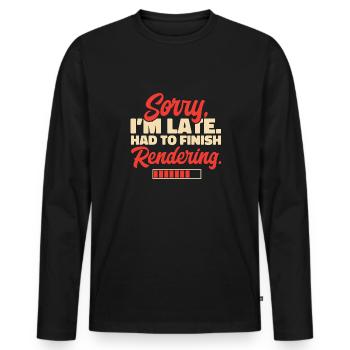 Monteur vidéo Cinéaste Vidéaste - T-shirt manches longues Premium bio Homme - noir - Devant - Nico (187cm)
