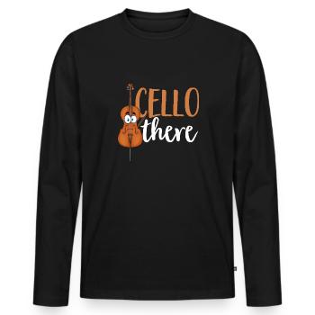 Cello Player Cellist Musician Cello - Men's Premium Organic Long Sleeve Shirt - black - Front - Nico (187cm)