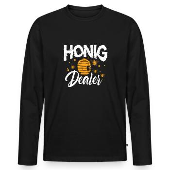 Honig Dealer Bienenhalter Honigbiene Imker - Männer Premium Bio Langarmshirt - Schwarz - Vorne - Nico (187cm)