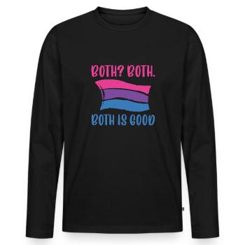 Funny Both Is Good - LGBT Community Bisexual - Männer Premium Bio Langarmshirt - Schwarz - Vorne - Nico (187cm)