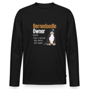 Bernedoodle Dog - Men's Premium Organic Long Sleeve Shirt - black - Front - Nico (187cm)