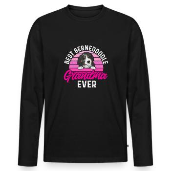 Bernedoodle Hund - Männer Premium Bio Langarmshirt - Schwarz - Vorne - Nico (187cm)
