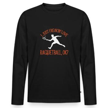 Joueur de racquetball Racquetball - T-shirt manches longues Premium bio Homme - noir - Devant - Nico (187cm)