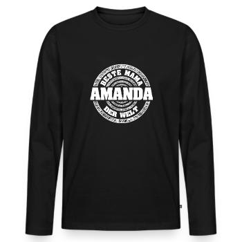 Mère Amanda - T-shirt manches longues Premium bio Homme - noir - Devant - Nico (187cm)