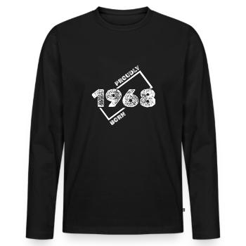 Geschenkidee 1968 - Männer Premium Bio Langarmshirt - Schwarz - Vorne - Nico (187cm)