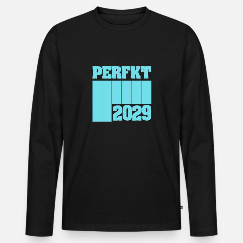 2029 - Männer Premium Bio Langarmshirt - Schwarz