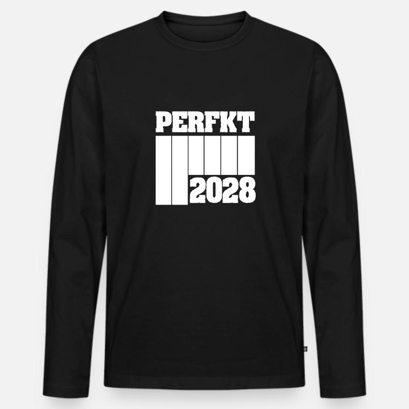 2028 - Männer Premium Bio Langarmshirt - Schwarz