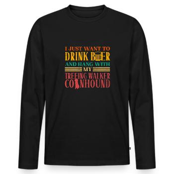 Treeing Walker Coonhound - Männer Premium Bio Langarmshirt - Schwarz - Vorne - Nico (187cm)