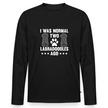 Labradoodle Dog - Men's Premium Organic Long Sleeve Shirt - black - Front - Nico (187cm)