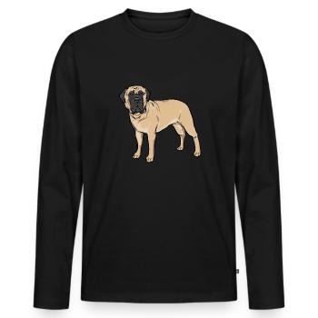 Mastiff Dog Old English Mastiff - Men's Premium Organic Long Sleeve Shirt - black - Front - Nico (187cm)