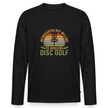 Discgolf Disc Golf Frisbee - Men's Premium Organic Long Sleeve Shirt - black - Front - Nico (187cm)
