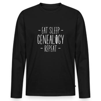 Généalogie Généalogie Généalogiste - T-shirt manches longues Premium bio Homme - noir - Devant - Nico (187cm)