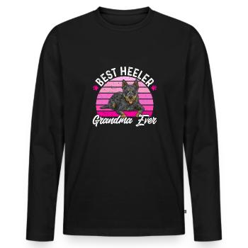 Australian Cattle Dog Red Blue Heeler - Men's Premium Organic Long Sleeve Shirt - black - Front - Nico (187cm)