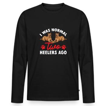 Bouvier australien Red Blue Heeler - T-shirt manches longues Premium bio Homme - noir - Devant - Nico (187cm)