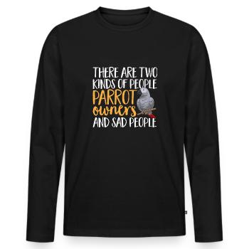 Graupapagei African Grey Parrot Papagei - Männer Premium Bio Langarmshirt - Schwarz - Vorne - Nico (187cm)