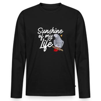 Graupapagei Perroquet gris d’Afrique Papagei - T-shirt manches longues Premium bio Homme - noir - Devant - Nico (187cm)