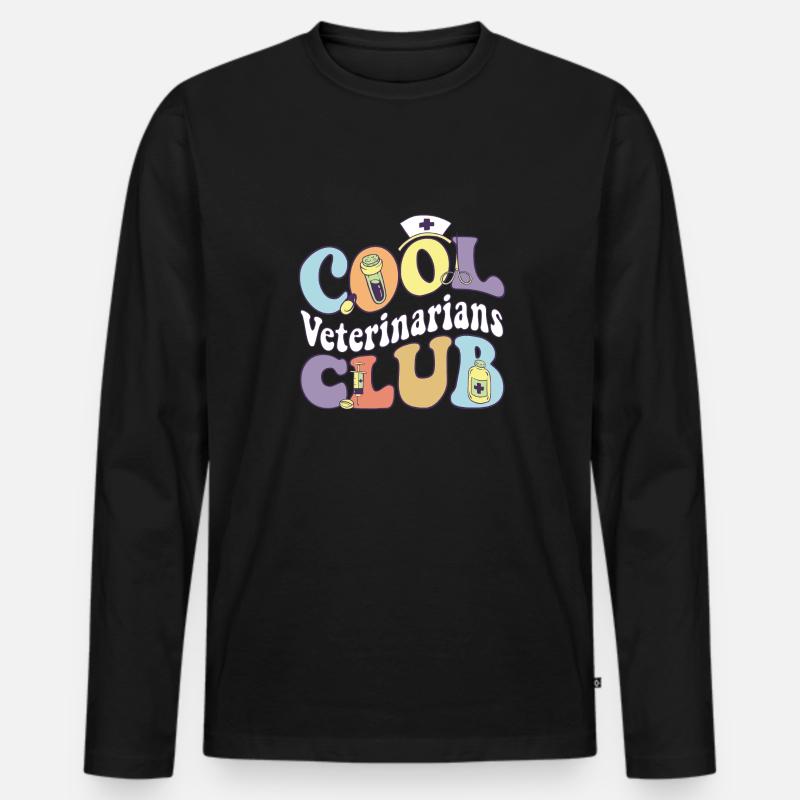 Cool Veterinarians Club Veterinary Practitioner - Männer Premium Bio Langarmshirt - Schwarz