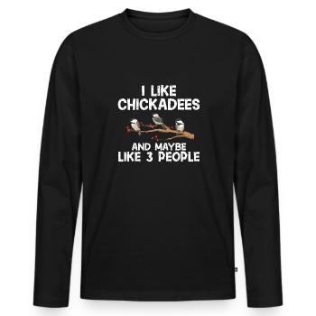 Observation des oiseaux mésanges - T-shirt manches longues Premium bio Homme - noir - Devant - Nico (187cm)
