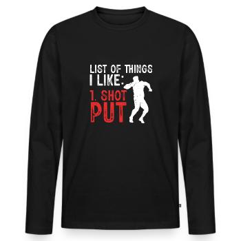 Kugelstoßen Werfen Leichtathletik - Männer Premium Bio Langarmshirt - Schwarz - Vorne - Nico (187cm)