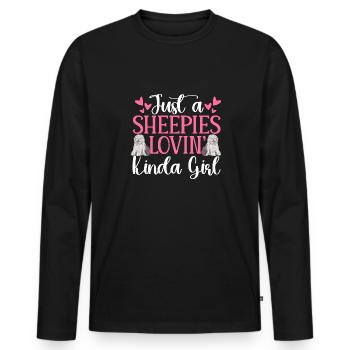 Old English Sheepdog Sheepie Bobtail - Men's Premium Organic Long Sleeve Shirt - black - Front - Nico (187cm)