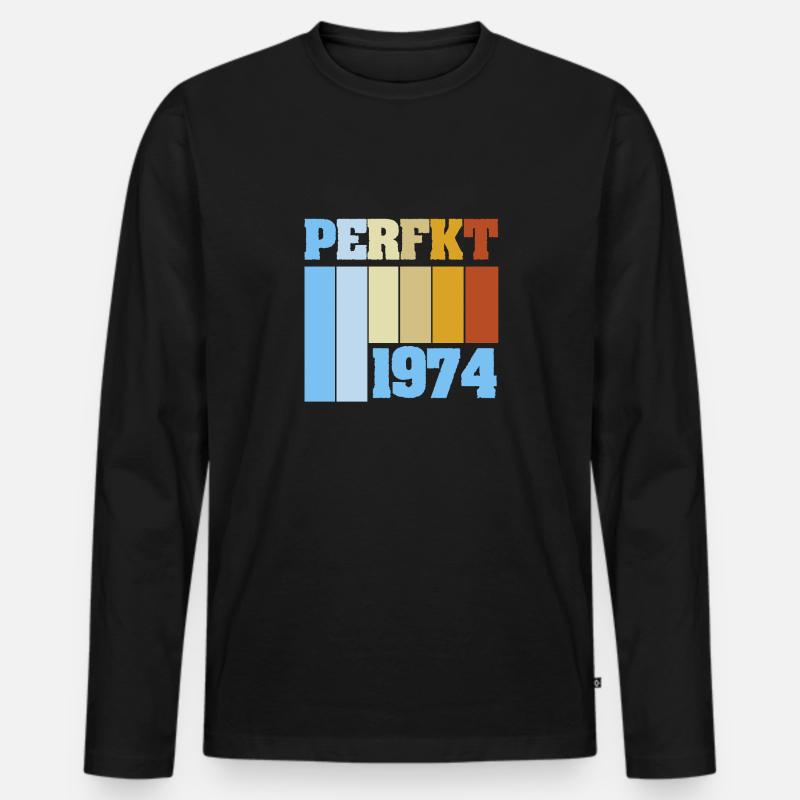 Einzigartig 1974 - Männer Premium Bio Langarmshirt - Schwarz
